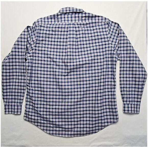 Ralph Lauren Classic Fit Plaid Shirt Blue White Button Down XL Mens - Picture 8 of 10